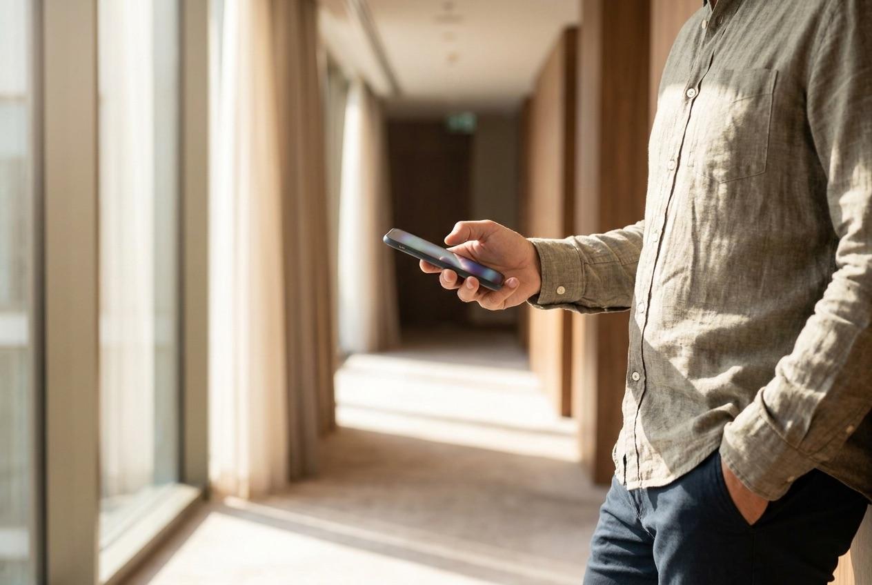 Hotel guest tipping staff from their phone browser with no app to download